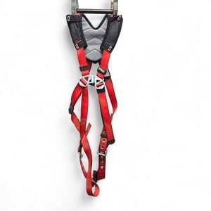 MSA Harness V Form Fall Arrest Class A Q1512600 ANSI Red Racing -‎ XL - 10203376